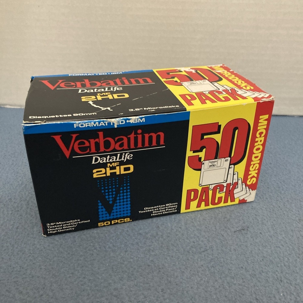 VTG Verbatim DataLife MF-2HD IBM Formatted 3.5" Floppy Disks - 50 Pack